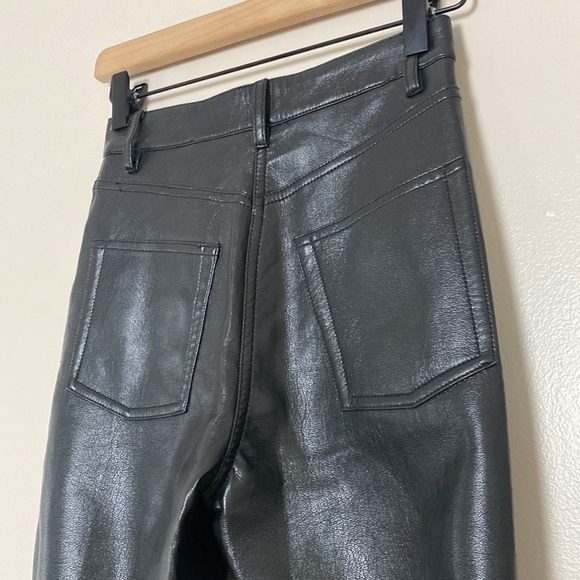 Aritzia Wilfred The Melina Pant High Rise Vegan Leather Black Size 00 - Picture 8 of 16